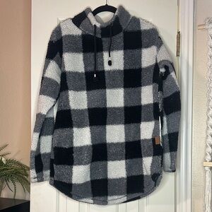 Maurices Black and Gray Plaid Turtleneck Sweater